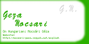 geza mocsari business card